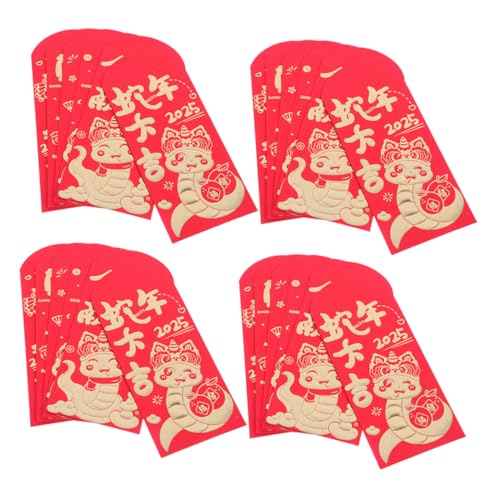 DOITOOL 24 Stück Rote Umschlagtasche Chinesisches Rotes Paket Frühlingsfest Lieferungen Drachenjahr-glücksgeldumschläge Chinesisches Neujahr Hongbao Glücksbeutel Geldumschlag Rot Papier von DOITOOL