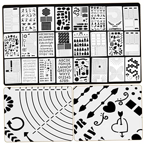DOITOOL 24 Stück Teiliges DIY Stencil Robustem Kunststoff Dekorative Hohle Zeichenschablonen für Erwachsene und Wiederverwendbar für Tagebücher Scrapbooking und Kreative Bastelprojekte DOITOOL 24 Stück Teiliges DIY Stencil Robustem Kunststoff Dekorative Hohle Zeichenschablonen für Erwachsene und Wiederverwendbar für Tagebücher Scrapbooking und Kreative Bastelprojekte von DOITOOL