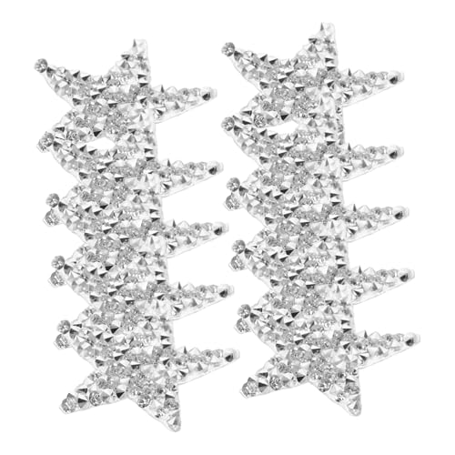 DOITOOL 24 Stück Teiliges Fünfzackige Stern Bügel patches mit Strass Vielseitige Aufnäher zum Aufbügeln für Kleidung Taschen Schuhe und Reparaturen Selbstklebend Silberfarben von DOITOOL