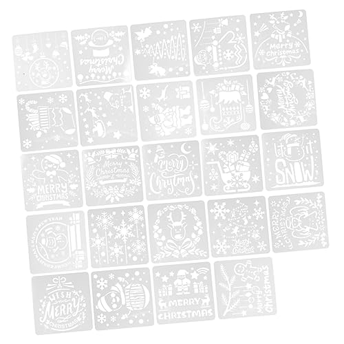 DOITOOL 24 Stück Teiliges Weihnachtsmuster Zeichenschablonen aus Umweltfreundlichem Kunststoff und Wiederverwendbar für Diy Malerei Scrapbooking und DOITOOL 24 Stück Teiliges Weihnachtsmuster Zeichenschablonen aus Umweltfreundlichem Kunststoff und Wiederverwendbar für Diy Malerei Scrapbooking und von DOITOOL