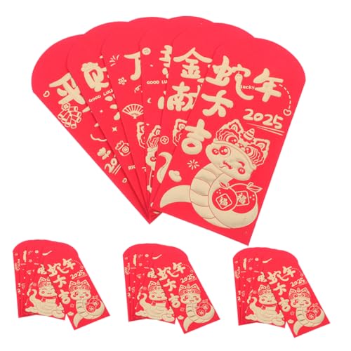 DOITOOL 24 Stück rote Umschlagtasche chinesische neujahrsumschläge chinesische Neujahrskarten Rote Umschläge für Bargeld chinesische hochzeitsparty liefert Papier von DOITOOL