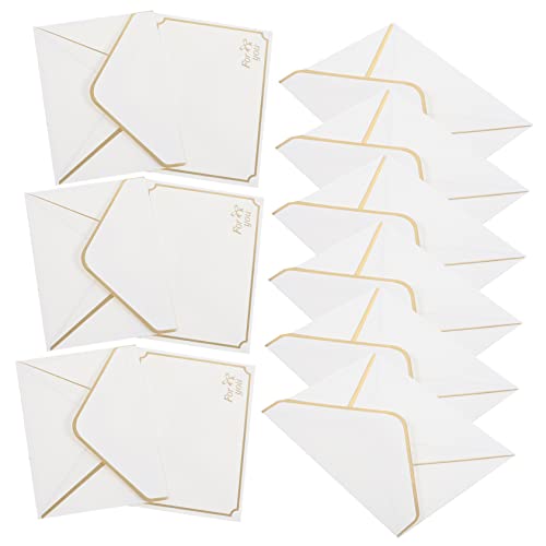 DOITOOL 24 Stück zarte Hochzeitsumschläge Einladungen mit Umschlägen Golddekor Umschläge mit goldenem Rand dekorative Kartenumschläge kleine Einladungsumschläge Papier Weiß von DOITOOL