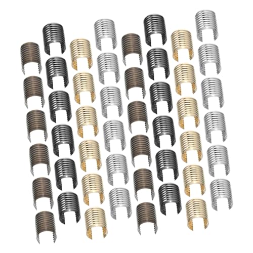 DOITOOL 240 Stück Metallseil Klemmen Verstellbare Endkappen mit Quastenclip Farben Mix Hellgold Silber Gunmetal Antikbronze Vielseitige Seilenden für Taschen Stifthalter DIY Schmuck und von DOITOOL