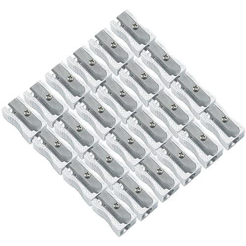 DOITOOL 24Stücke Aluminium Bleistiftanspitzer Handbetriebene Einloch Anspitzer Für Künstler Für Klassenzimmer Büro Und Zuhause Silberfarben DOITOOL 24Stücke Aluminium Bleistiftanspitzer Handbetriebene Einloch Anspitzer Für Künstler Für Klassenzimmer Büro Und Zuhause Silberfarben von DOITOOL
