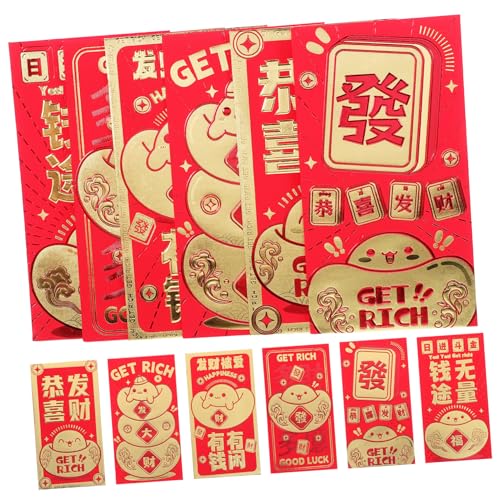 DOITOOL 24Stücke Cartoon Rote Umschläge Traditionelle Geldumschläge für Chinesische Neujahr Geschenktüten für Festlichkeiten für Hochzeiten und Familienfeiern von DOITOOL