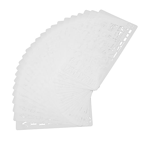 DOITOOL 24Stücke Hohle Malvorlagen Alphanumerische Schablonen Set für Notizbuch Journal und Scrapbooking Wiederverwendbare und Schablonen für DIY Projekte Weiß von DOITOOL