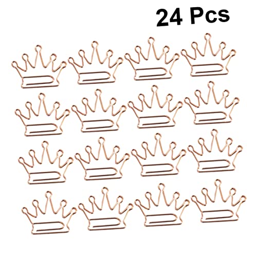 DOITOOL 24Stücke Krone Roségold Büroklammern Kreative Papiernadeln für Schule Home Office Dekorative Lesezeichen Partygeschenk Robuste Metallkonstruktion Einfache Handhabung von DOITOOL