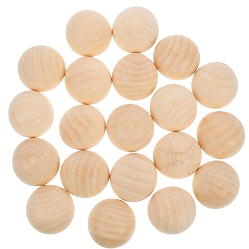 DOITOOL 24Stücke Unvollendete Holzperlen Halbe Holzperlen für DIY Bastelprojekte für Schulkind Handwerk Makramee und Dekorationen von DOITOOL