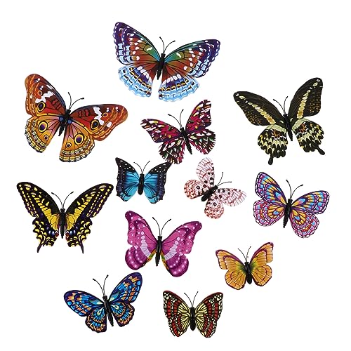 DOITOOL 24st Leuchtender Schmetterlingsfleck Schmetterling Wandtattoos Decoraciones Para Sala De Casa Selbstklebende Schmetterlinge Fluoreszierendes Wandbild 3d Plastik Fluoreszenz von DOITOOL