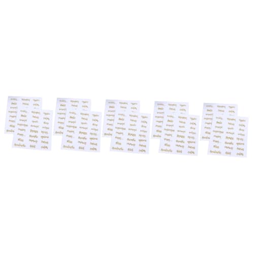 DOITOOL 25 Blatt Goldene Buchstaben Aufkleber Ätherische Öl Flaschen Etiketten Kreative Flaschenaufkleber zur Einfachen Organisation und Kennzeichnung Geeignet für Parfüm und Ölflaschen von DOITOOL