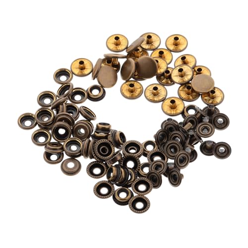 DOITOOL 25 Sätze Schnappmutter Druckknopf-Kit aus Metall Druckknöpfe aus Stahl Druckknöpfe schnappen Segeltuch-Druckknöpfe für Boote Snap -Befestigungskit Coffee von DOITOOL