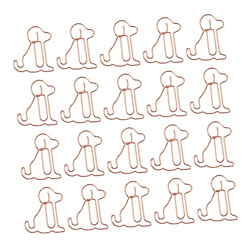 DOITOOL 25 Stück Cartoon Hund Metall Büroklammern Kreative Lesezeichen und Bürobedarf Roségoldene Tierförmige Papierklammern für Hundeliebhaber und Büroorganisation von DOITOOL