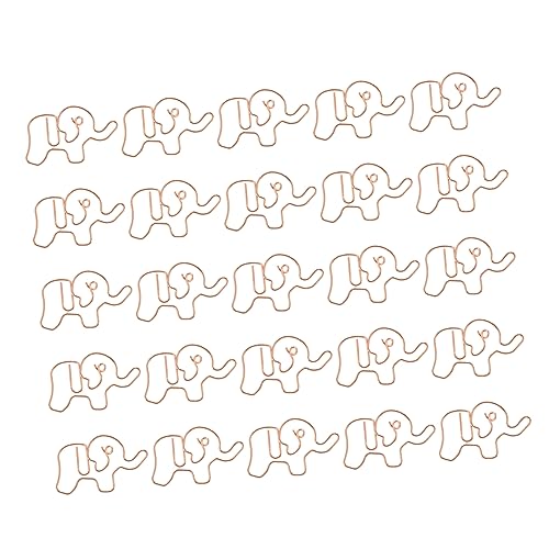 DOITOOL 25 Stück Kreative Tierförmige Büroklammern Niedliche Elefant Design Papierclips Roségold für Büro Schule Dekoration für Notizbücher von DOITOOL