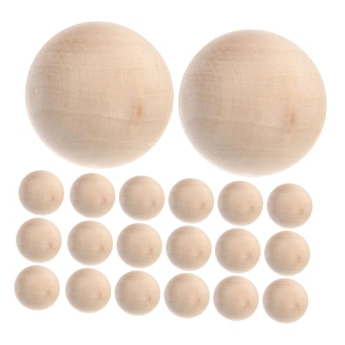 DOITOOL 25 Stück Lotusholzperlen Holzkugeln Runde Holzperle Runde Holzkugel Dekorative Perlen Unbehandelte Holzperlen Massivholz DIY Perlen Holzfarbenperlen Holzhandwerk von DOITOOL