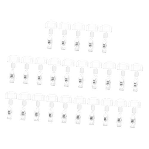 DOITOOL 25 Stück Pop-Werbeclip Tags-Aufkleber Kartenhalter für Lanyard Zeichen bildregal leuchtenklemmen ordner tischdeckenklammern Schildhalter für den Einzelhandel Preisschild-Clip Acryl von DOITOOL