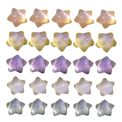 DOITOOL 25 Stück Teiliges Bunte Sternperlen Resin für Diy Schmuck Bastelbedarf Zubehörteile für Armbänder und Kreative Projekte von DOITOOL