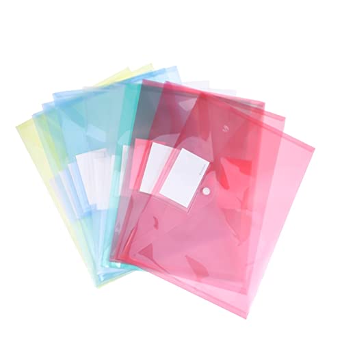 DOITOOL 25 Stück Transparente Dokumentenmappe mit Druckknopfverschluss Organizer für Büro und Zuhause Rot Gelb Grün Je Wasserfest und Reißfest für Wichtige Unterlagen von DOITOOL