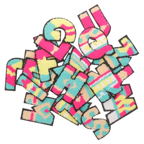 DOITOOL 26 Stück Buchstaben Stickerei Stoffflicken Stoff Buchstaben Patch Buchstaben Patches Kleidungsflicken Buchstaben Bestickte Aufnäher Zum Aufbügeln Applikation Buchstaben von DOITOOL