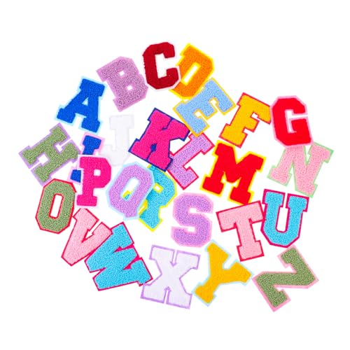 DOITOOL 26 Stück Buchstabenaufkleber für Patch Brief Nähen Die bestickt bügelbild kleine Buchstaben zum Aufbügeln große Buchstaben zum Aufbügeln Buchstaben aus Stoff Handtuchstickerei von DOITOOL