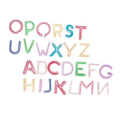 DOITOOL 26 Stück Buntes Alphabet -Lesezeichen Bindeklammern aus Kunststoff Büroklammern gefärbt Büroklammern Planer-Lesezeichen Papierklammern Papierclip Plastik von DOITOOL