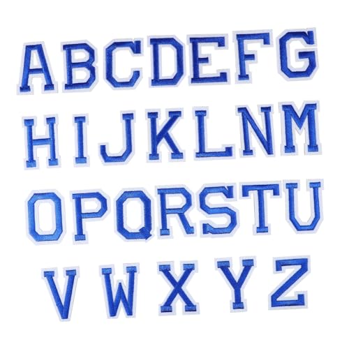 DOITOOL 26 Stück Teiliges Aufbügelbare Buchstaben Patches Bestickte Applikationen in Dunkelblau Vielseitig für Kleidung Rucksäcke Jeans und DIY Reparaturen Leicht und Kompakt zur von DOITOOL