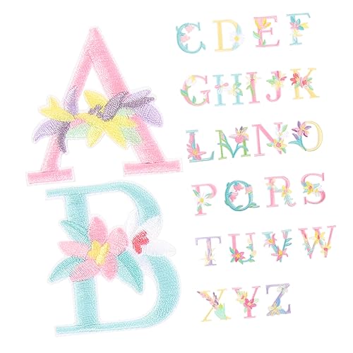 DOITOOL 26 Stück Teiliges Aufbügelbare Buchstaben Patches Bestickte Stoffbuchstaben zum Aufbügeln Leichte Diy Reparatur und Dekorationsaufnäher für Kleidung Taschen Hüte und Schuhe von DOITOOL