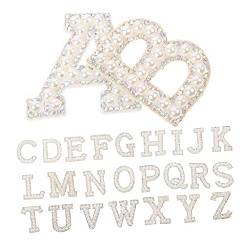 DOITOOL 26Stücke Strass Aufnäher Zum Aufbügeln Glitzernde Patches Für Kleidung Taschen Und Accessoires Alphabet Bügelbilder Zur Individuellen Gestaltung von DOITOOL