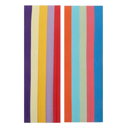 DOITOOL 2700 Blatt bunte Faltpapierstreifen, doppelseitiges Origami-Papier, -Dekorationsmaterial-Set für Heimwerker, Handkunst, Kunsthandwerk und Zubehör von DOITOOL