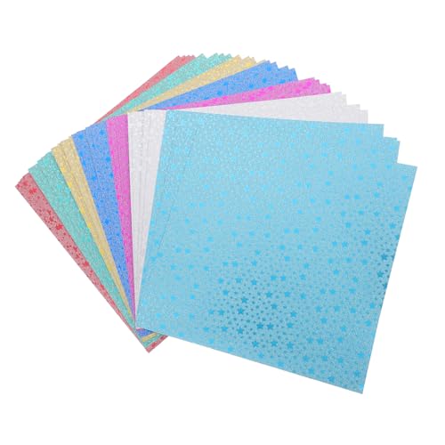 DOITOOL 28 Stück Origami Goldpulverpapier Sammelalbum Färbung Glänzend Farbe Bunt Schimmern Quadratisches Faltpapier Handwerk Hochzeit Funkeln -papier Origami -papier Glitzerpapier von DOITOOL