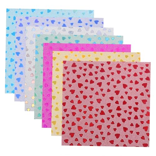 DOITOOL 28 Stück Origami -Papierschnitt dekorativ funkelnd Farbpapier glänzendes Kartonpapier Farbiges Kartonpapier schillerndes Papier Sammelalbum liefert buntes Papier Glitzerpapier von DOITOOL