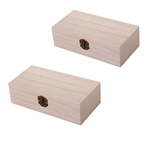 DOITOOL 2Er-Box Holzkasten schmuckkästchen storage boxes schminktischb Holzschachtel living room schmuckschatulle umkleidekabine Lagerung klein Andenken Hochzeit Boxen mit Deckel Khaki von DOITOOL