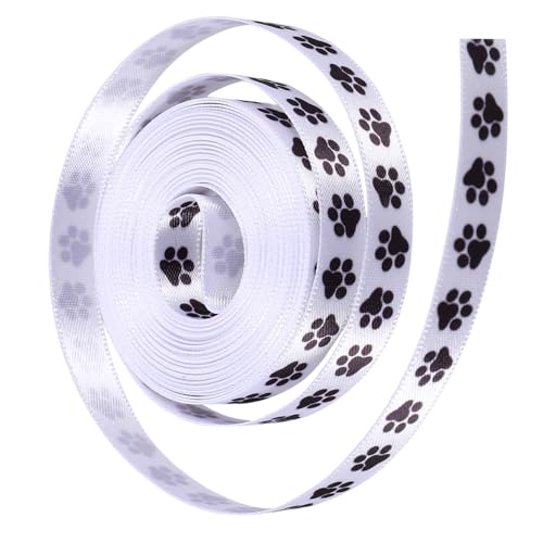 DOITOOL 2Rollen Pfotenabdruckband für Bastelprojekte Breit Langlebiges Geschenkband mit Schwarzem Pfotenmuster für Verpackungen DOITOOL 2Rollen Pfotenabdruckband für Bastelprojekte Breit Langlebiges Geschenkband mit Schwarzem Pfotenmuster für Verpackungen von DOITOOL