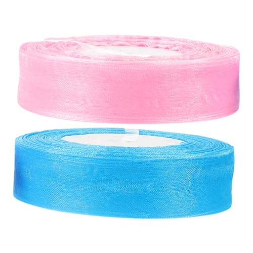 DOITOOL 2Rollen Transparentes Organza Geschenkband Schneidbares Dekorationsband Für DIY Bastelarbeiten Für Geschenkverpackung Und Partydekoration von DOITOOL