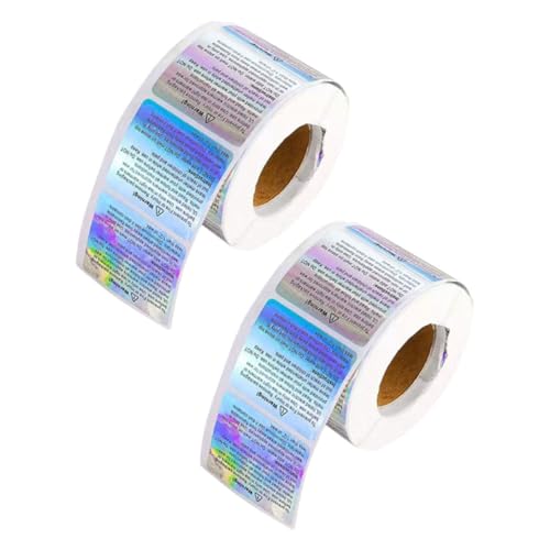 DOITOOL 2Rollen Warnetiketten für Wachsschmelzen Holografische Sicherheitsaufkleber für Kerzen Selbstklebend für Diy Kerzengläser und Dosen Etiketten pro Rolle von DOITOOL