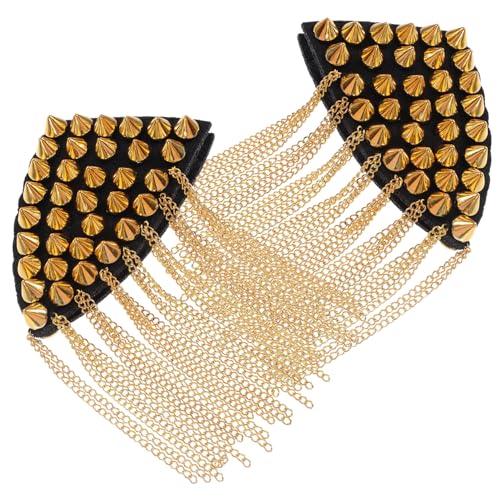 DOITOOL 2Stücke Goldene Schulterklappen Mit Quasten Und Nieten Vintage Bekleidungszubehör Epauletten Für Cosplay Stilvolle Schulterabzeichen DOITOOL 2Stücke Goldene Schulterklappen Mit Quasten Und Nieten Vintage Bekleidungszubehör Epauletten Für Cosplay Stilvolle Schulterabzeichen von DOITOOL