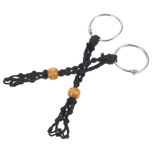 DOITOOL 2Stücke Handgewebte Verstellbare Kristallhalter Schlüsselanhänger Für Männer Und Frauen DIY Dehnbarer Netzbeutel Schlüsselanhänger Für Auto Schlüssel Taschen Und Rucksäcke von DOITOOL