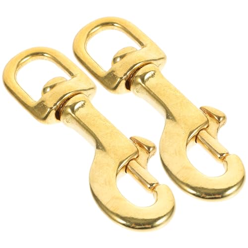 DOITOOL 2Stücke Messing Dreh Schnapphaken für Befestigungen Hochwertige Drehbare Clips für DIY Projekte Schlüsselringe und Taschen Robuste und Langlebige Anhängerlösungen von DOITOOL