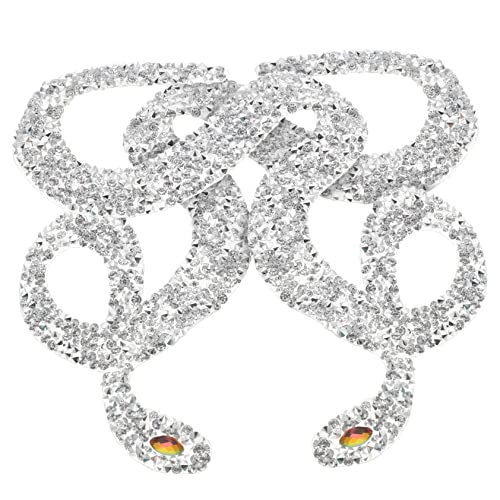 DOITOOL 2Stücke Schlangenförmige Nähpflaster mit Glitzersteinchen Multifunktionale Aufnäher für DIY Dekoration und Reparatur von Kleidung Taschen und Schuhen von DOITOOL