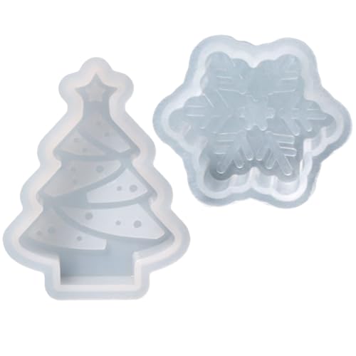 DOITOOL 2Stücke Silikonformen für Weihnachtsbaum Flexible DIY Gießformen für Aromakerzen für Bastelprojekte und von DOITOOL