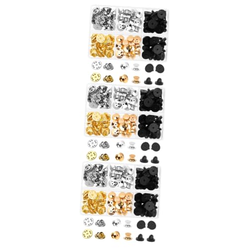 DOITOOL 3 Boxen Metallnadelhalter Schließe Verschlüsse Zurück Wächter Professioneller Stifthalter Exquisites Stiftverschluss Schmuckherstellung Stiftrückseiten Mehrzweckstiftrücken Gummi von DOITOOL