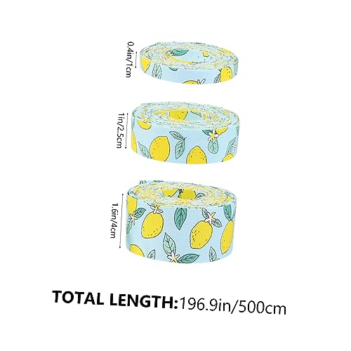 DOITOOL 3 Rollen Diy Fruchtmuster Band Doppelseitiges Geschenkband für Haarschmuck Verpackung und Bastelprojekte Zitronen von DOITOOL