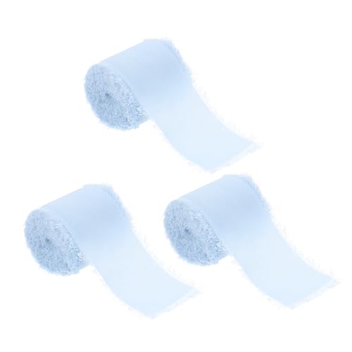 DOITOOL 3 Rollen Fransenband Chiffon Dekorative Bänder für Hochzeiten und Partys Breit Vielseitig Einsetzbar Leicht und Langlebig Wunderschöne Farben für Kreative Dekorationen von DOITOOL