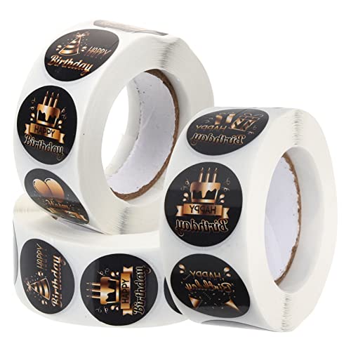 DOITOOL 3 Rollen Geburtstagsaufkleber Selbstklebende Etiketten für Kuchen Umschläge und Geschenkverpackungen für Feiern und Dekorationen DOITOOL 3 Rollen Geburtstagsaufkleber Selbstklebende Etiketten für Kuchen Umschläge und Geschenkverpackungen für Feiern und Dekorationen von DOITOOL