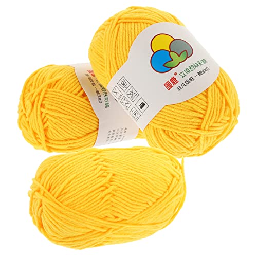 DOITOOL 3 Rollen Häkelgarn knitting wool strickset strickliselset knit set crochet set Baumwollgarn zum Häkeln DIY Garn Weiß Wollgarn stricken tragbares Baumwollgarn Baumwolle Yellow DOITOOL 3 Rollen Häkelgarn knitting wool strickset strickliselset knit set crochet set Baumwollgarn zum Häkeln DIY Garn Weiß Wollgarn stricken tragbares Baumwollgarn Baumwolle Yellow von DOITOOL
