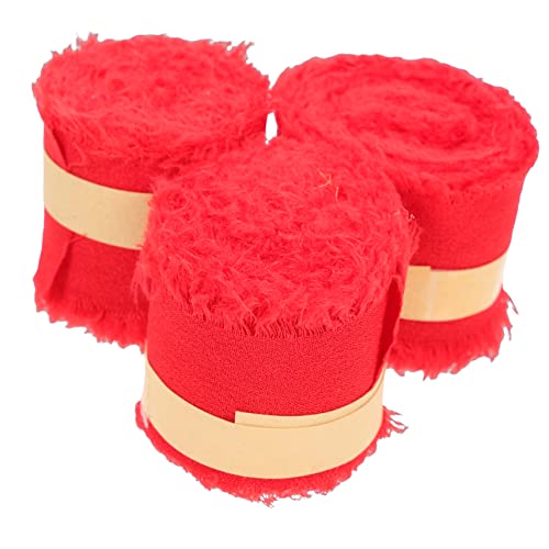 DOITOOL 3 Rollen Hochzeitsdekorationsband für Bänder zum Basteln Fest trimmen Schleife seidenband ribbon handystativ dekoring decor Geschenkband handgefertigte Fransenbänder Polyester rot DOITOOL 3 Rollen Hochzeitsdekorationsband für Bänder zum Basteln Fest trimmen Schleife seidenband ribbon handystativ dekoring decor Geschenkband handgefertigte Fransenbänder Polyester rot von DOITOOL