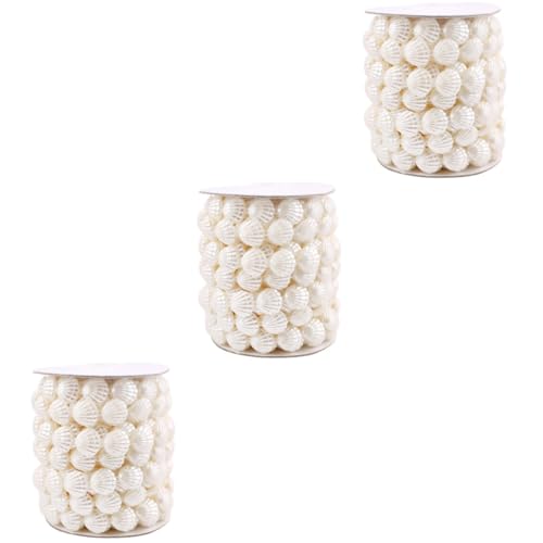 DOITOOL 3 Rollen Künstliche Muscheln Perlen für Diy Schmuckherstellung Dekorationszubehör für Hochzeit Kleidung und Festliche Anlässe Langlebigem Material von DOITOOL