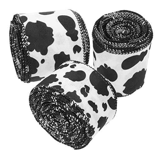 DOITOOL 3 Rollen Kuhmuster Geschenkband Satinband mit Drahtkante für Diy Bastelarbeiten Hochzeitsdekoration und Festliche Anlässe DOITOOL 3 Rollen Kuhmuster Geschenkband Satinband mit Drahtkante für Diy Bastelarbeiten Hochzeitsdekoration und Festliche Anlässe von DOITOOL