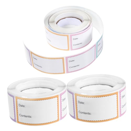 DOITOOL 3 Rollen Lebensmittel Aufkleber Selbstklebende Abziehbare Gefrieretiketten für Lebensmittelbehälter Wiederverwendbare Haftetiketten zur und Inhaltskennzeichnung für Küche und DOITOOL 3 Rollen Lebensmittel Aufkleber Selbstklebende Abziehbare Gefrieretiketten für Lebensmittelbehälter Wiederverwendbare Haftetiketten zur und Inhaltskennzeichnung für Küche und von DOITOOL