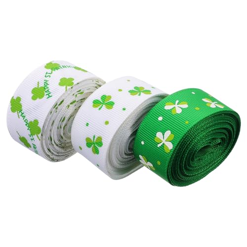 DOITOOL 3 Rollen Patrick's Day Geschenkband Gemusterte DIY Bänder für Verpackungen für Partydekoration und Yards pro Sicherem Stoffmaterial DOITOOL 3 Rollen Patrick's Day Geschenkband Gemusterte DIY Bänder für Verpackungen für Partydekoration und Yards pro Sicherem Stoffmaterial von DOITOOL
