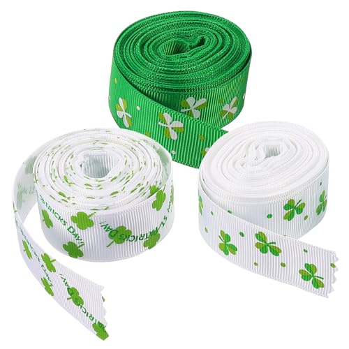 DOITOOL 3 Rollen Patrick's Day Geschenkband mit Muster Hochwertiges DIY Dekorationsband für und Bastelprojekte für Festliche Anlässe und Verpackungen DOITOOL 3 Rollen Patrick's Day Geschenkband mit Muster Hochwertiges DIY Dekorationsband für und Bastelprojekte für Festliche Anlässe und Verpackungen von DOITOOL